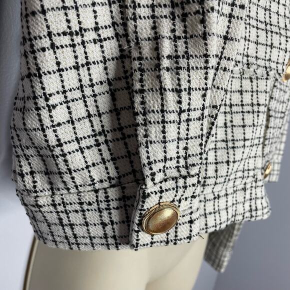 Anthropologie Bishop & Young Parker Tweed Cropped Jacket Windowpane M New - Picture 7 of 14